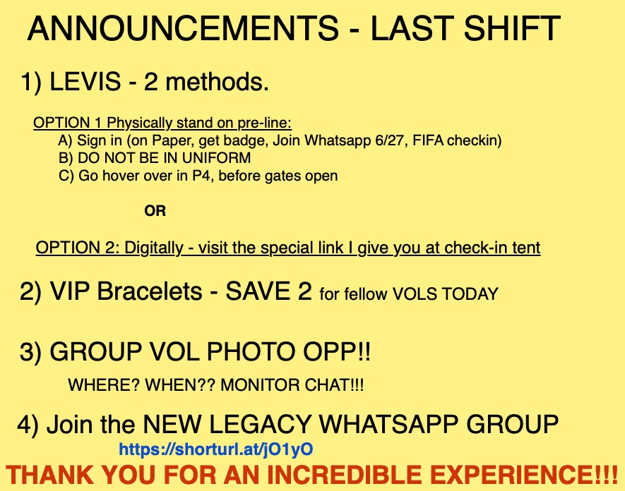 Announcements