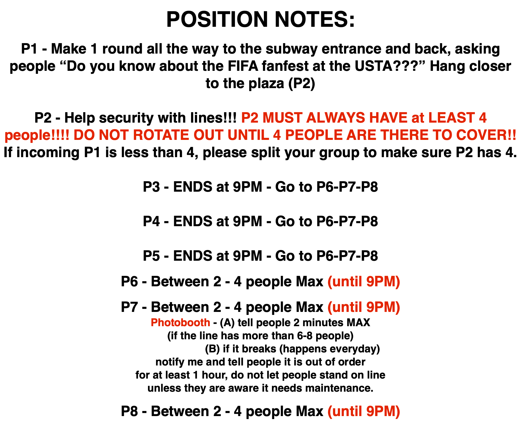 Position Notes